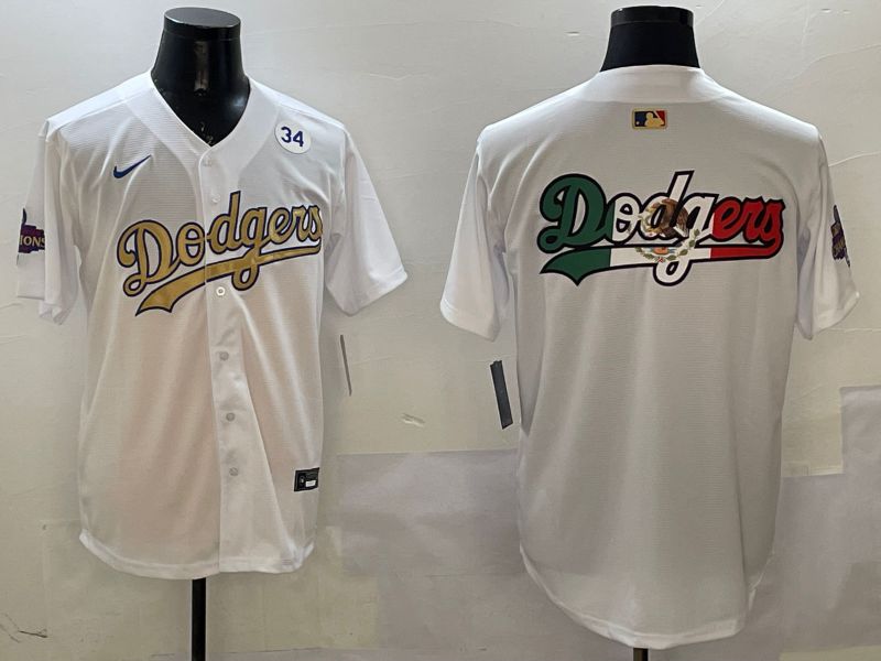 Men Los Angeles Dodgers Blank White Champion gold character 2025 Nike MLB Jersey style 10->los angeles dodgers->MLB Jersey